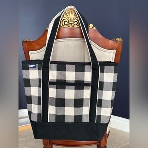 Lands' End Monochrome Checkered Tote